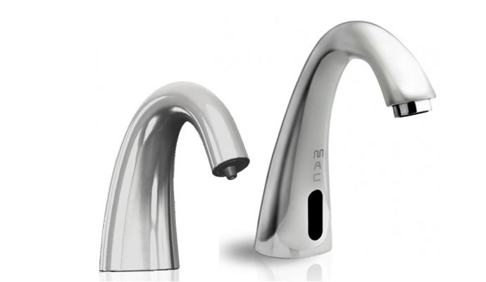 Matching pair of faucet and soap dispenser